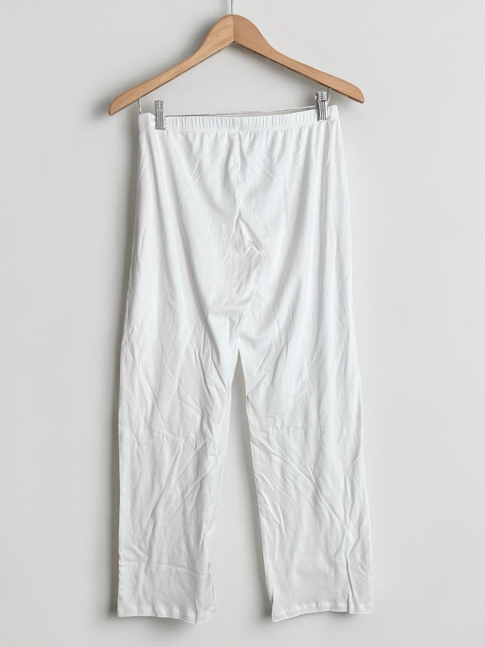 Hanro Moments White Mercerized Cotton Pajama Pants Sz Small Elastic Waist - Picture 3 of 8